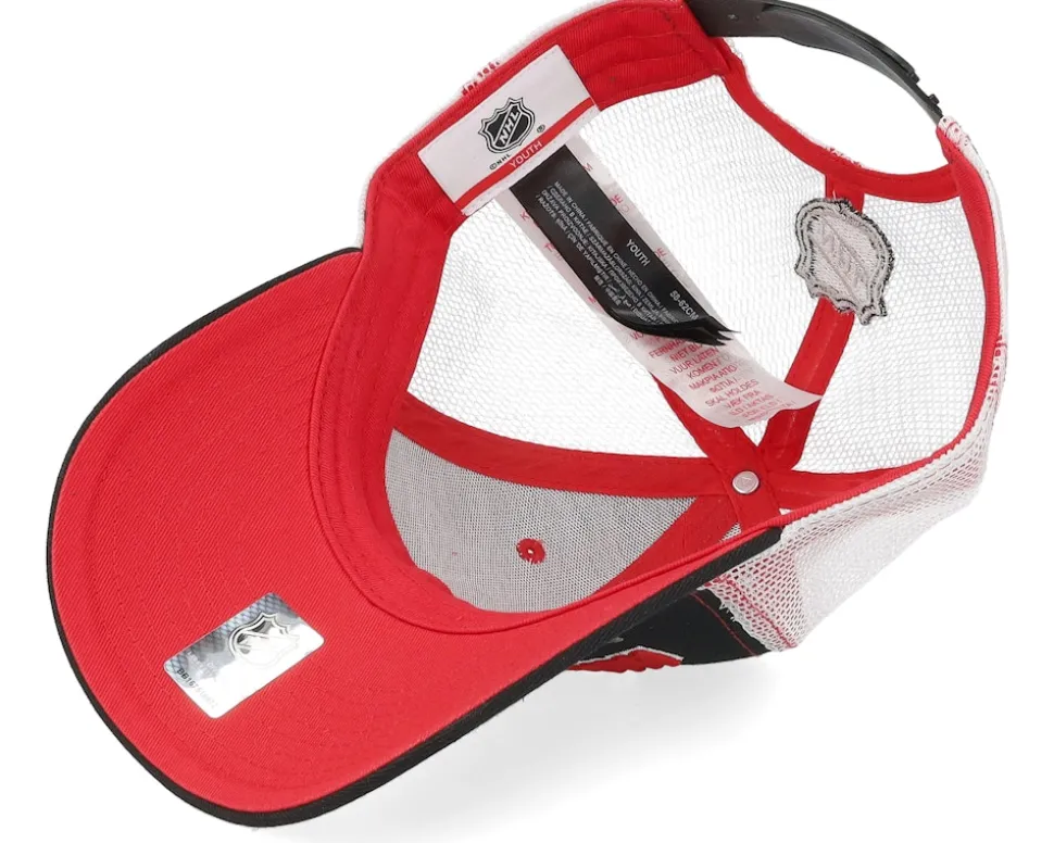 Kids Carolina Hurricanes Lockup Meshback Black/White Trucker - Outerstuff