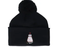 Kids Christmas Tree Cat Black Pom Pom Beanie - Iconic