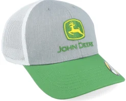 Kids Current Embroidery White/Grey/Green Trucker - John Deere
