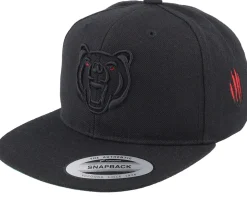 Kids 3d Black/Red Bear Black Snapback - Kiddo Cap