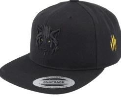 Kids 3d Black/Yellow Wolf Black Snapback - Kiddo Cap