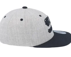 Kids 3d Dino Skull Heather Grey/Black Snapback - Kiddo Cap