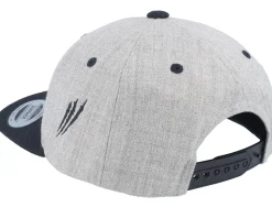 Kids 3d Dino Skull Heather Grey/Black Snapback - Kiddo Cap