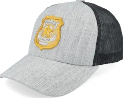 Kids 3d Police Badge Junior Heather Grey/Black Trucker - Kiddo Cap