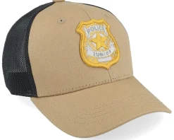 Kids 3d Police Badge Junior Caramel/Black Trucker - Kiddo Cap