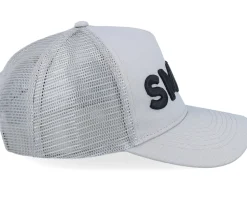 Kids 3d Smile Light Grey A-Frame Trucker - Kiddo Cap