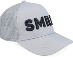 Kids 3d Smile Light Grey A-Frame Trucker - Kiddo Cap