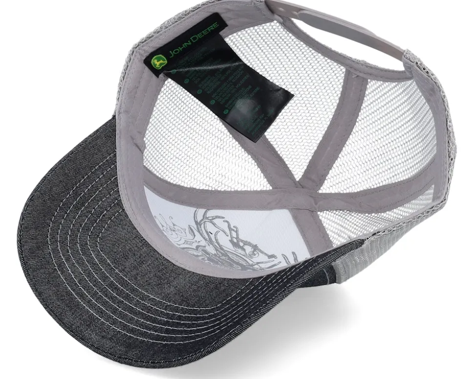 Kids Dark Denim Meshback Black/Grey Trucker - John Deere