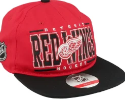 Kids Detroit Red Wings Logo Flatbrim Cap Red/Black Snapback - Outerstuff