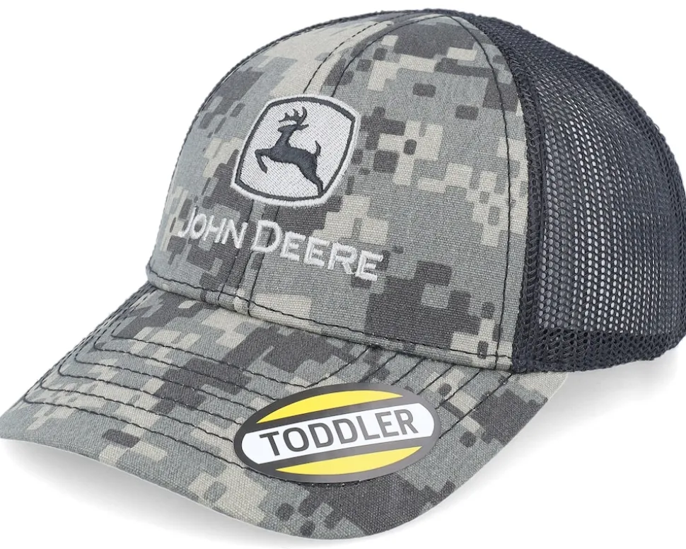 Kids Digi Hat Black/Camouflage Trucker - John Deere