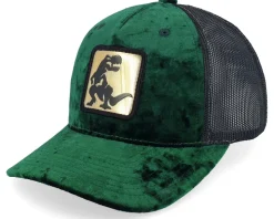 Kids Dino Gold Patch Velvet Green/Black A-Frame Trucker - Calza Pennello