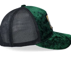 Kids Dino Gold Patch Velvet Green/Black A-Frame Trucker - Calza Pennello