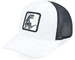 Kids Dino Silver Patch Velvet White/Black A-Frame Trucker - Calza Pennello