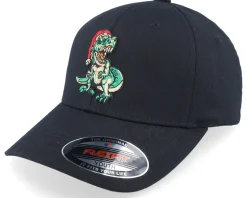 Kids Dino T-rex Santa Black Flexfit - Kiddo Cap