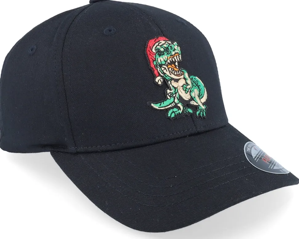 Kids Dino T-rex Santa Black Flexfit - Kiddo Cap