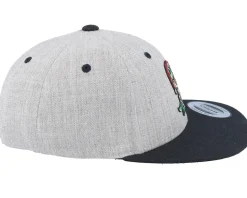 Kids Dino T-rex Santa Heather Grey/Black Snapback - Kiddo Cap