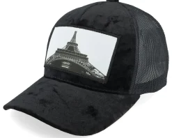 Kids Eiffel Tower Velvet Black A-Frame Trucker - Calza Pennello