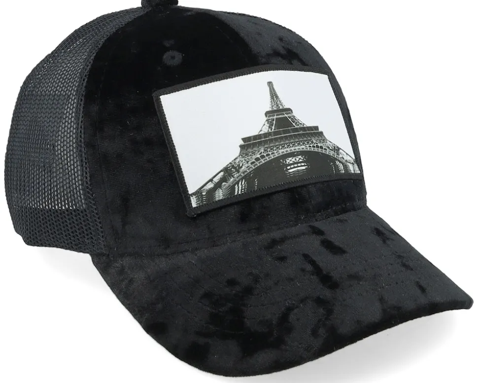 Kids Eiffel Tower Velvet Black Trucker - Calza Pennello