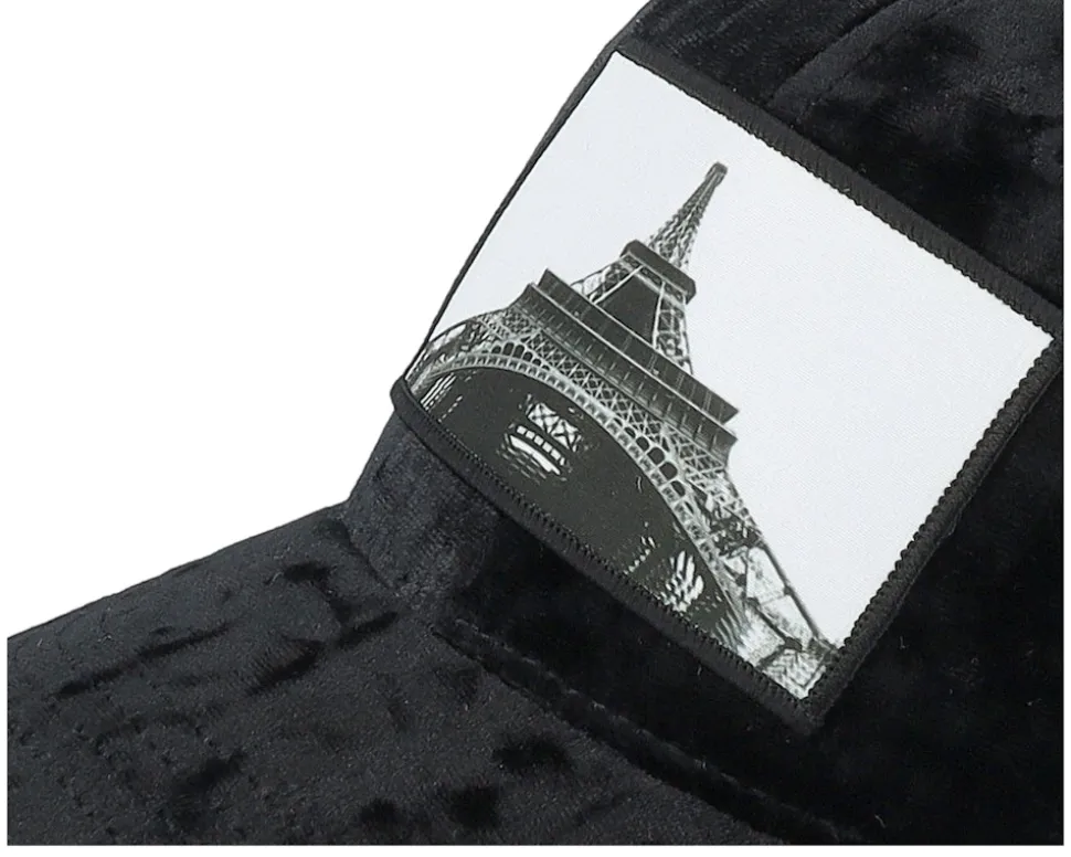 Kids Eiffel Tower Velvet Black Trucker - Calza Pennello