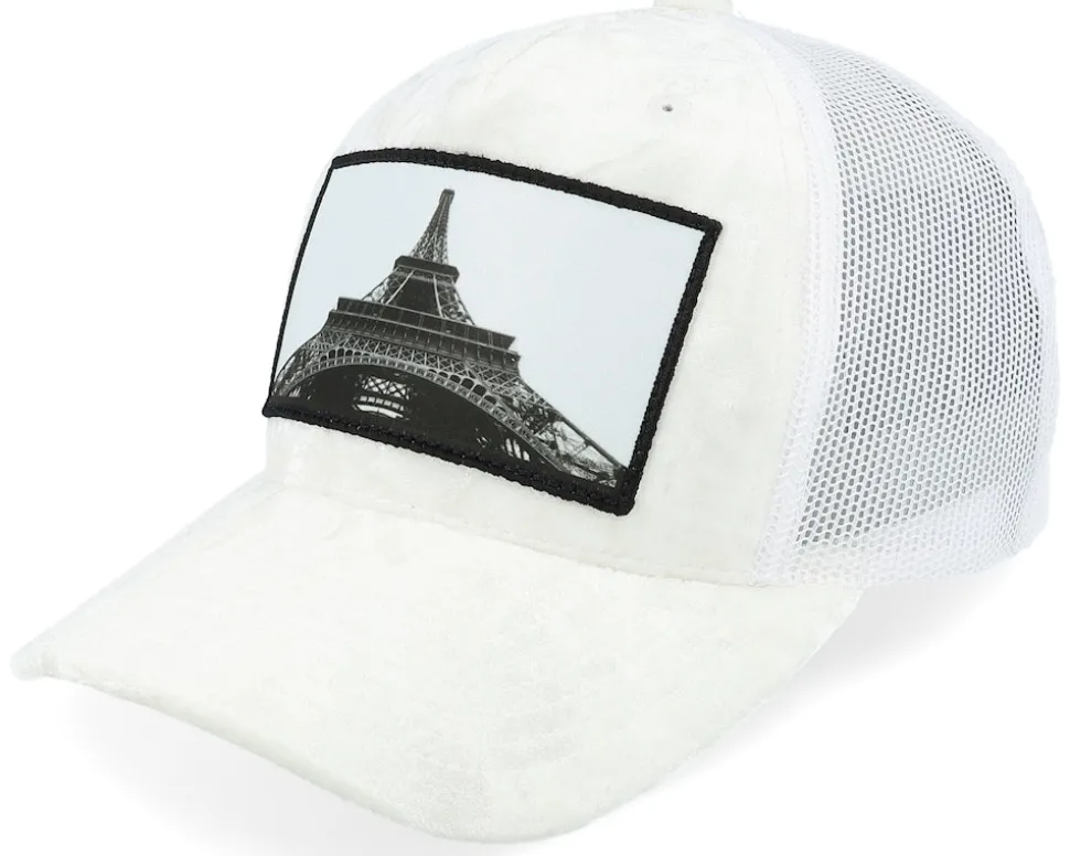 Kids Eiffel Tower Velvet White Trucker - Calza Pennello