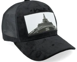 Kids Eiffel Tower Velvet Black A-Frame Trucker - Calza Pennello