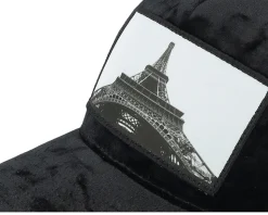 Kids Eiffel Tower Velvet Black A-Frame Trucker - Calza Pennello