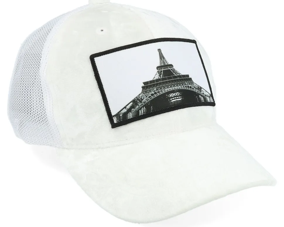 Kids Eiffel Tower Velvet White Trucker - Calza Pennello