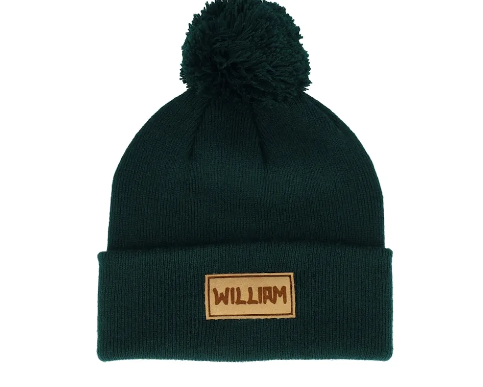 Kids Engraved Suede Patch Bottle Green Pom - Beechfield