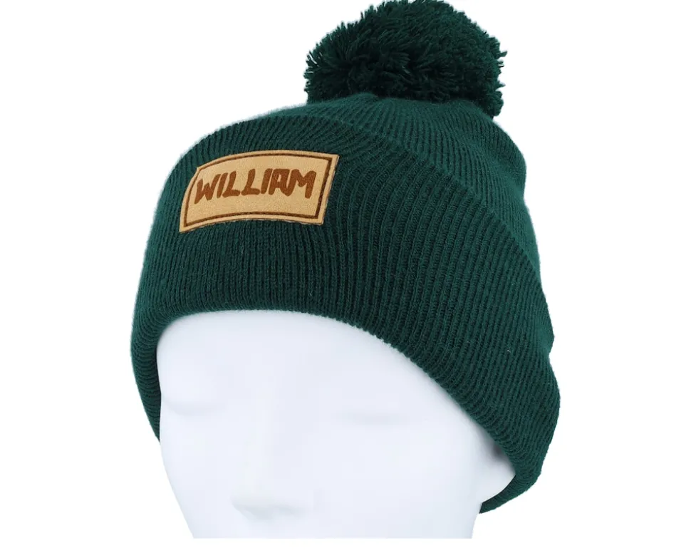 Kids Engraved Suede Patch Bottle Green Pom - Beechfield