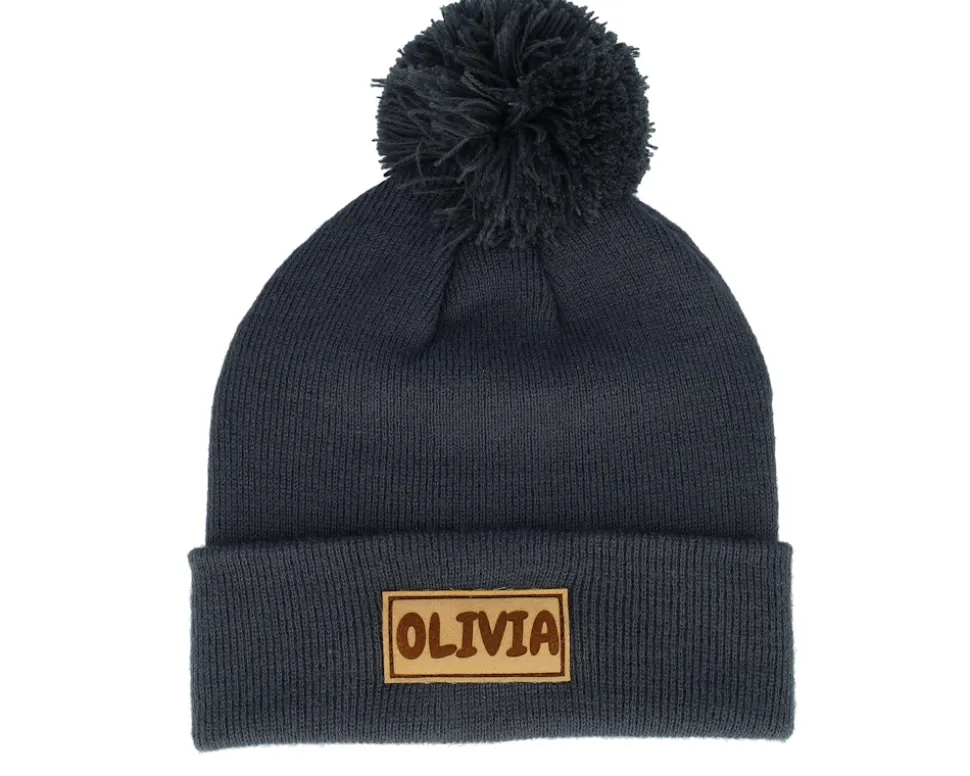 Kids Engraved Suede Patch Bottle Green Pom - Beechfield