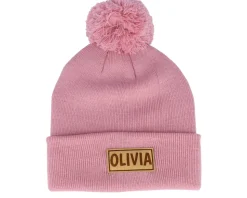 Kids Engraved Suede Patch Dusky Pink Pom - Beechfield