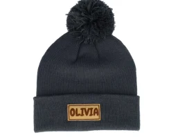 Kids Engraved Suede Patch French Navy Pom - Beechfield