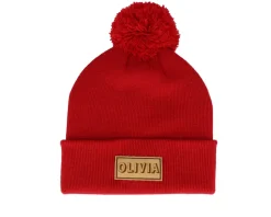 Kids Engraved Suede Patch Classic Red Pom - Beechfield