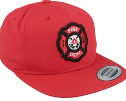 Kids Fire Fighter Junior 3d Patch Red Snapback - Kiddo Cap