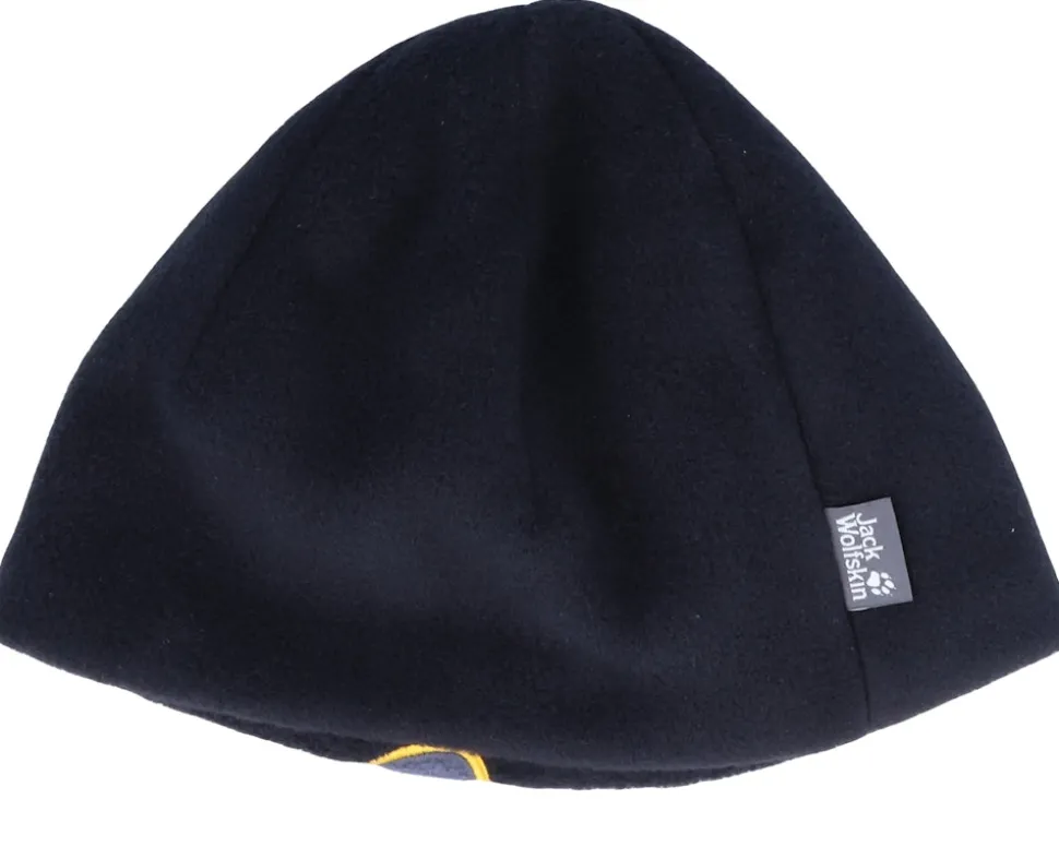 Kids Front Paw Black Beanie - Jack Wolfskin