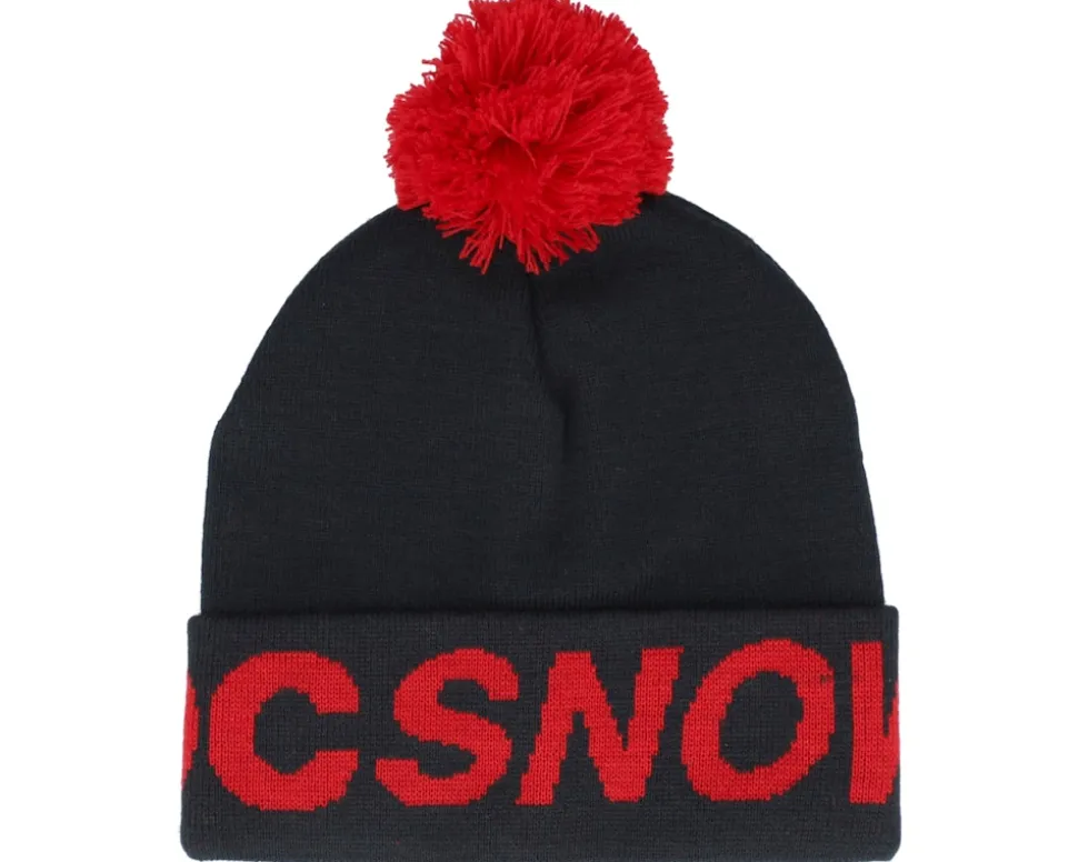 Kids Gambol Beanie Black/Red Pom - DC