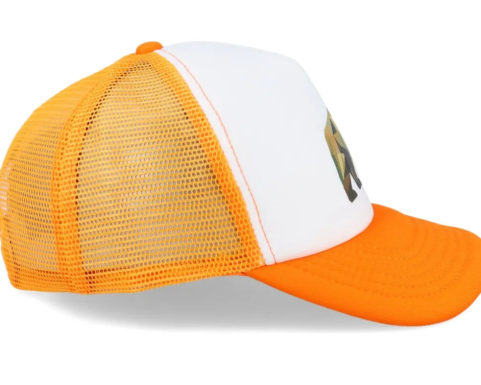 Kids Geometry Bear Orange/White Foam - Kiddo Cap
