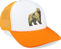 Kids Geometry Bear Orange/White Foam - Kiddo Cap