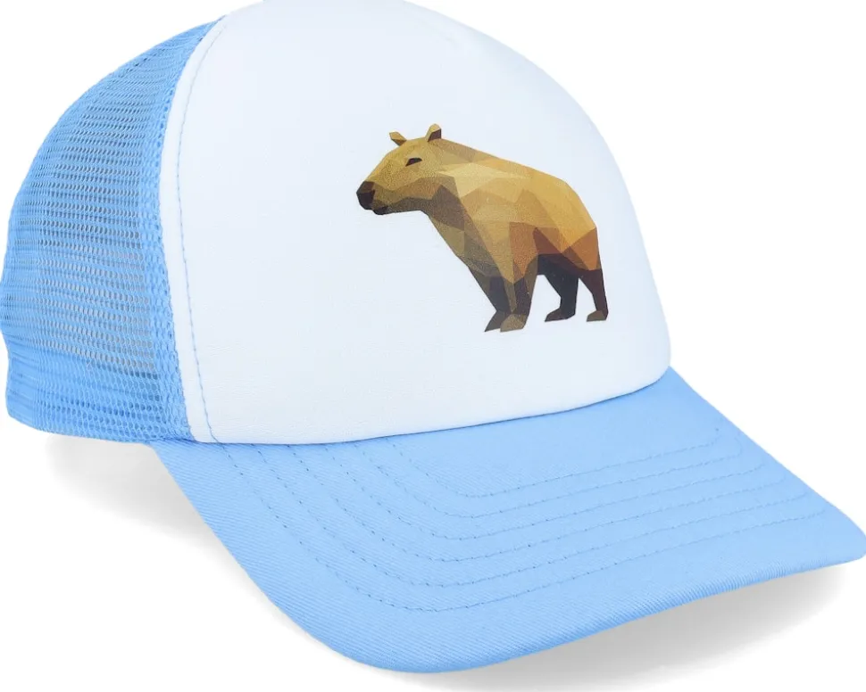 Kids Geometry Capybara Skyblue/White Foam Trucker - Kiddo Cap