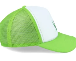 Kids Geometry Dinosaur Limegreen/White Foam Trucker - Kiddo Cap
