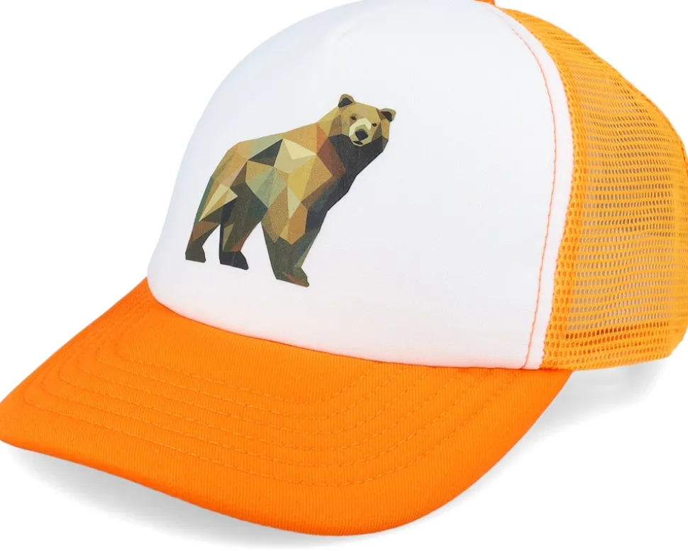 Kids Geometry Dinosaur Limegreen/White Foam Trucker - Kiddo Cap