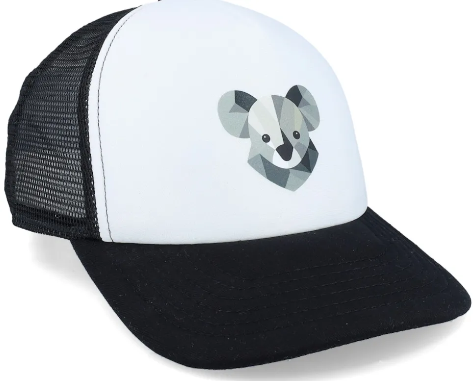 Kids Geometry Koala Black/White Foam Trucker - Kiddo Cap