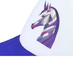 Kids Geometry Unicorn Royal Blue/White Foam Trucker - Kiddo Cap