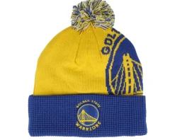 Kids Golden State Warriors NBA Street Hoop Yellow/Blue Pom - Outerstuff