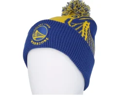 Kids Golden State Warriors NBA Street Hoop Yellow/Blue Pom - Outerstuff