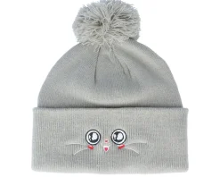 Kids Happy Eyes Light Grey Pom - Kiddo Cap