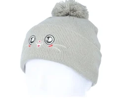 Kids Happy Eyes Light Grey Pom - Kiddo Cap