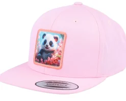 Kids Happy Panda Pink Snapback - Kiddo Cap