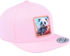 Kids Happy Panda Pink Snapback - Kiddo Cap