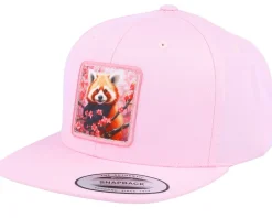 Kids Happy Red Panda Pink Snapback - Kiddo Cap